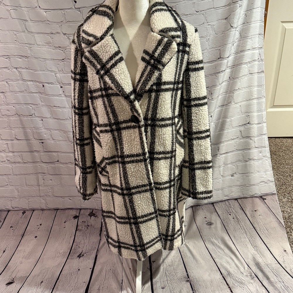 French Connection Faux Shearling L - Picture 2 of 3